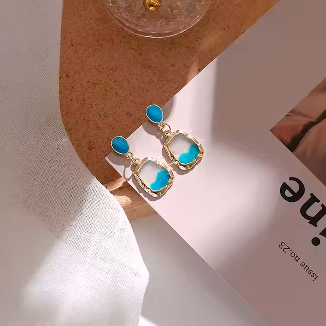 Pendientes cristal azul eterno