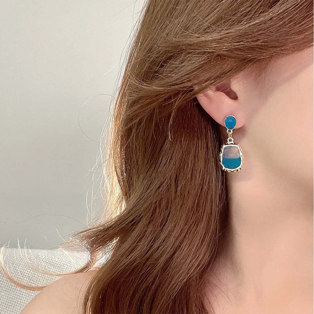 Pendientes cristal azul eterno