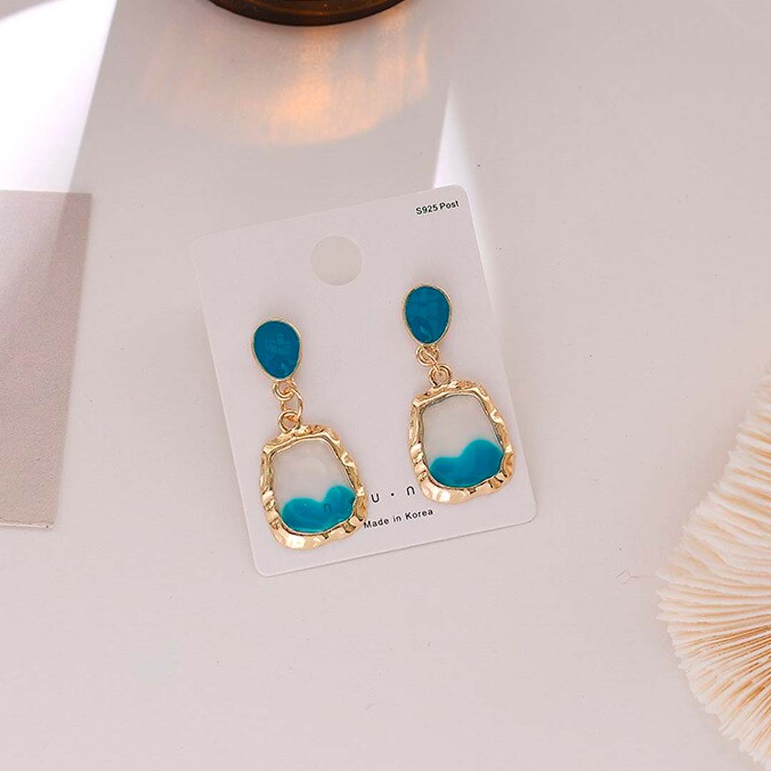 Pendientes cristal azul eterno