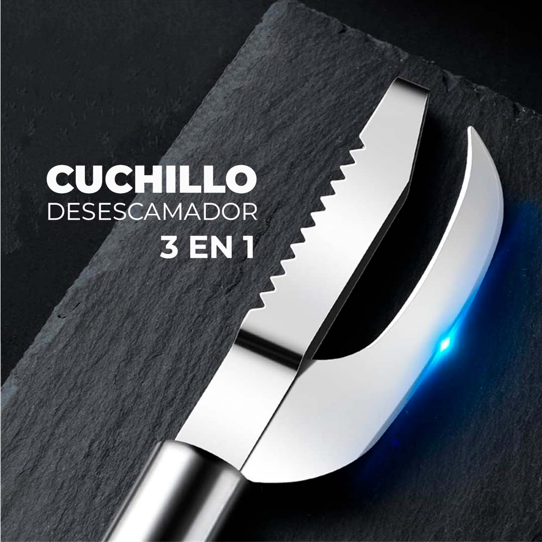 Cuchillo desescamador 3 en 1