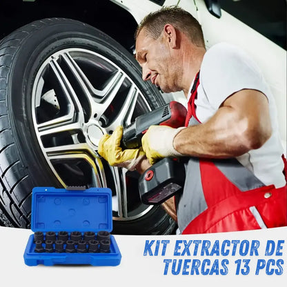 Kit extractor de tuercas dañadas